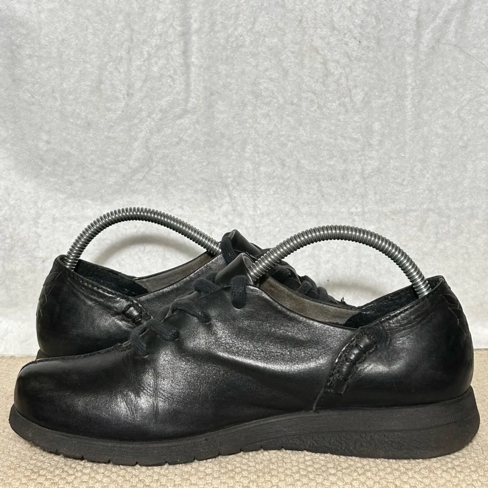 Born Womens Black Leather Nigel Lace Up Casual Comfort Tie Loafer Shoes SZ US 7